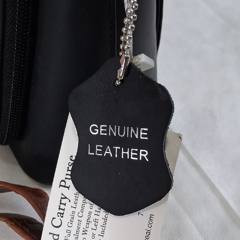 Lady Conceal Black and Brown Leather Crossbody Bag - Picture 8 of 13
